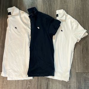 Abercrombie & Fitch Navy and White Polo Shirts